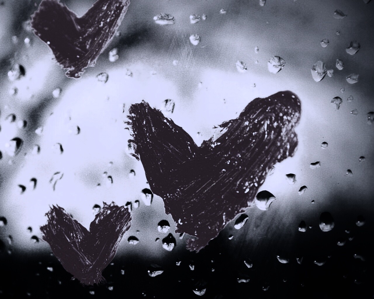 Сердечки помадой обои