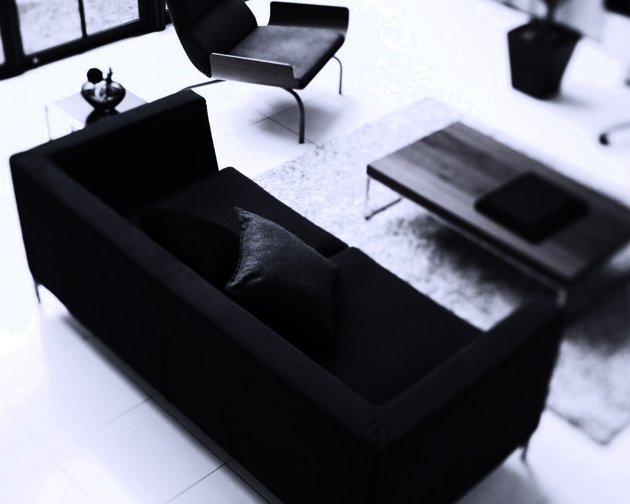 Черная мебель обои