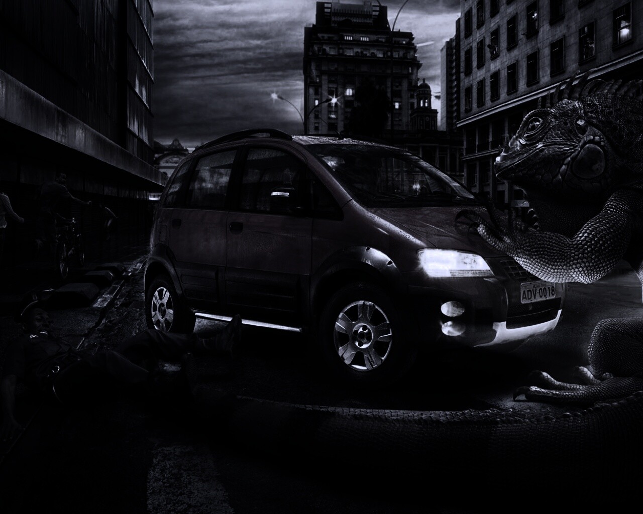 Ящерица в городе обои