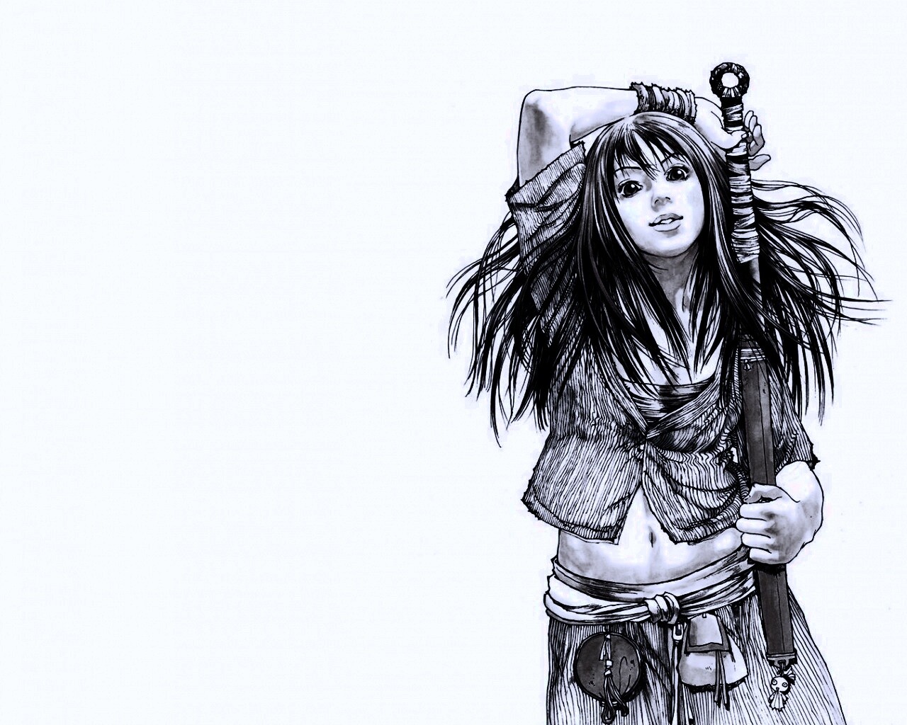 Девушка с битой обои