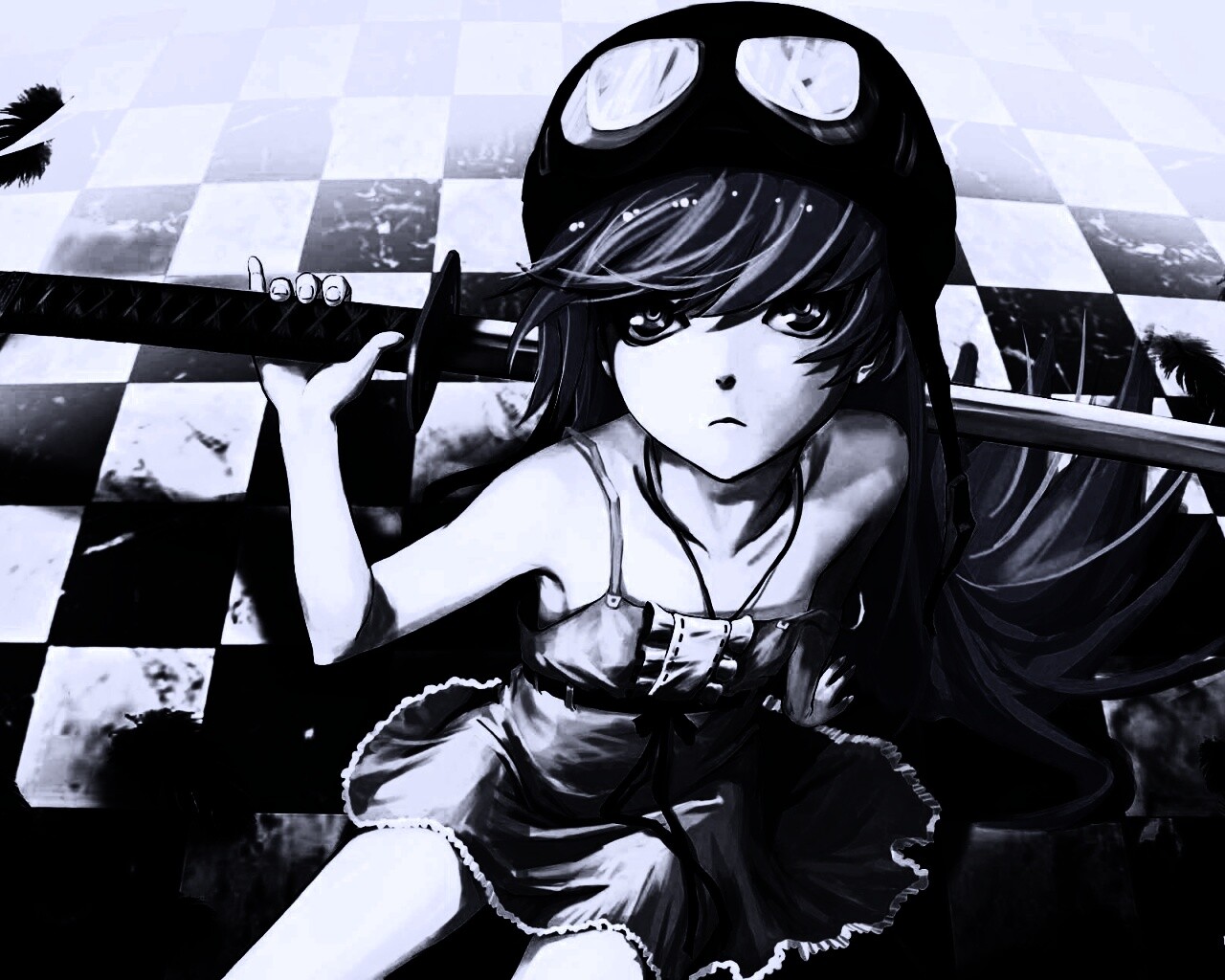 Девушка с катаной обои