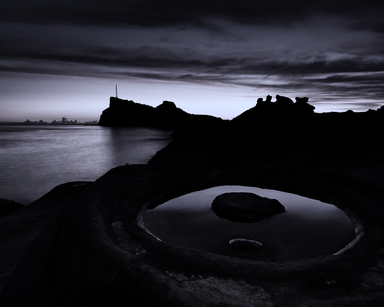 Закат на побережье обои