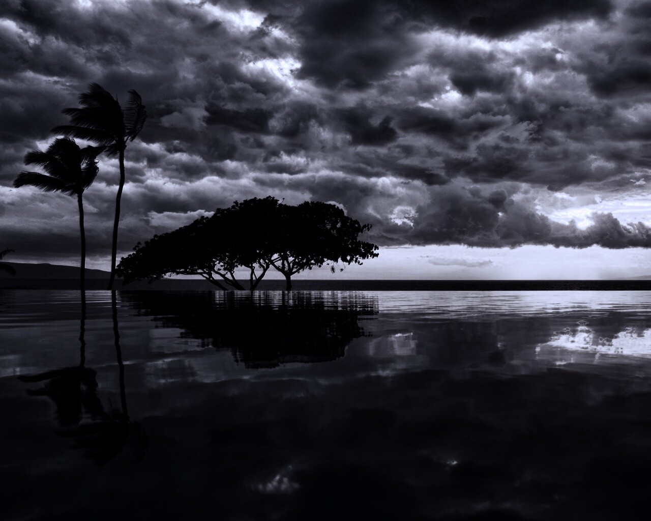 Восход над озером обои