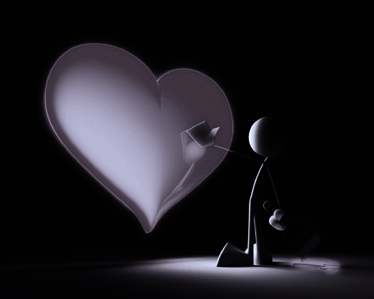 Нарисованное сердце обои