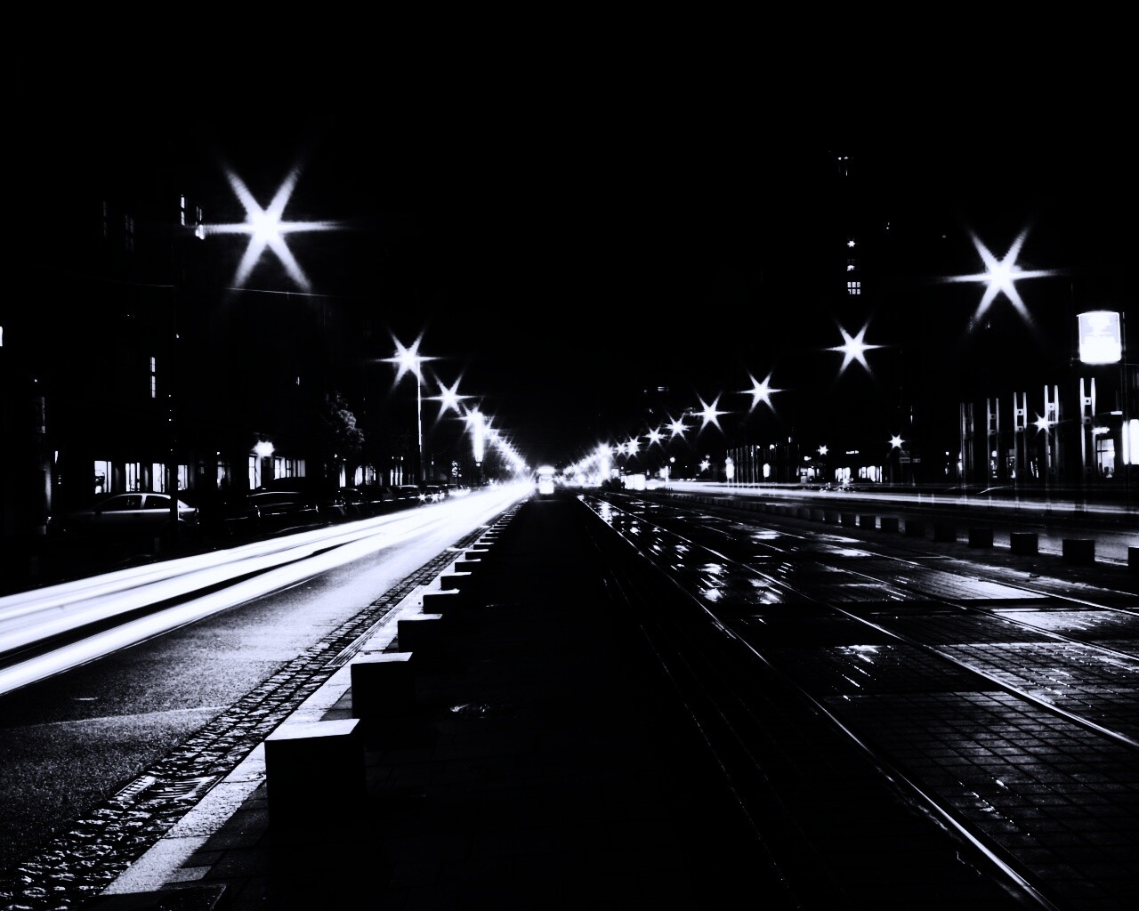 Мгновение на улице ночного города обои