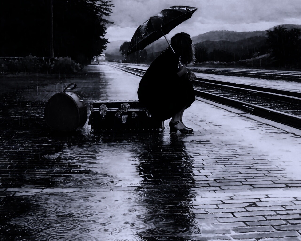 В ожидании поезда обои