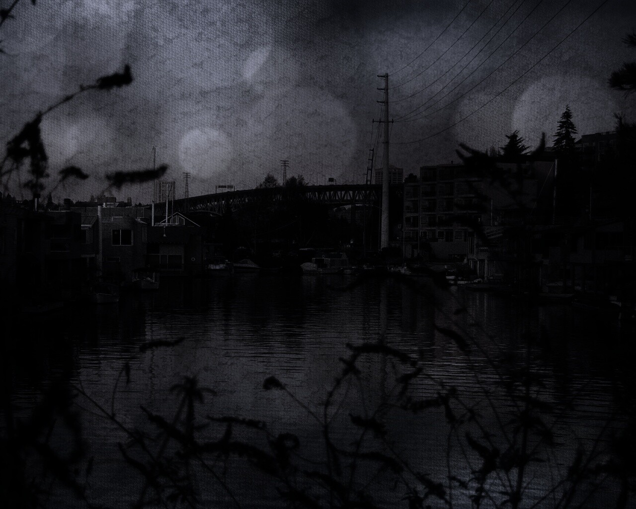 Городок на реке обои