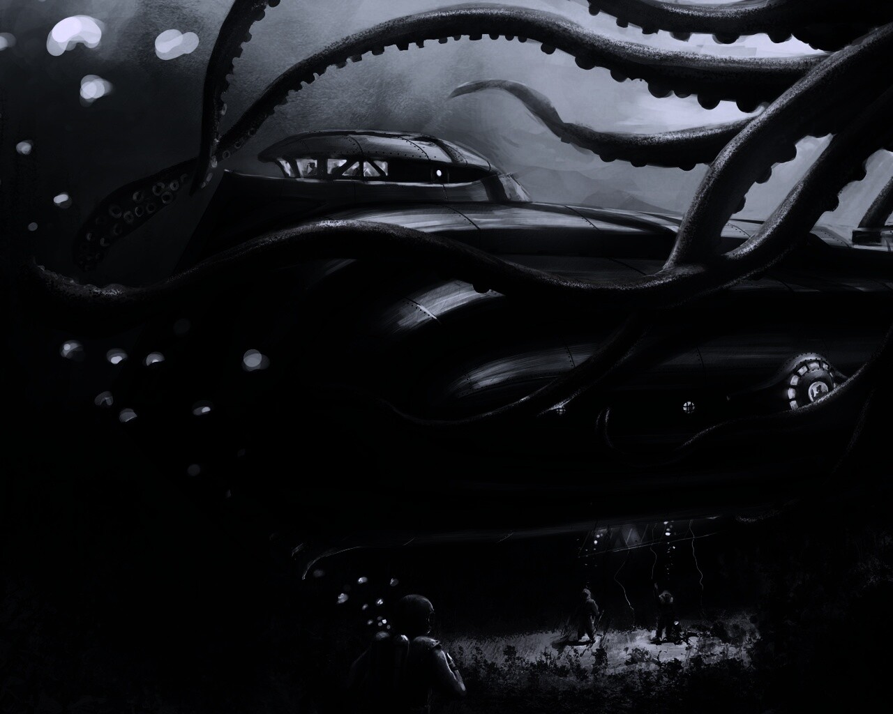 Наутилус в плену щупалец обои