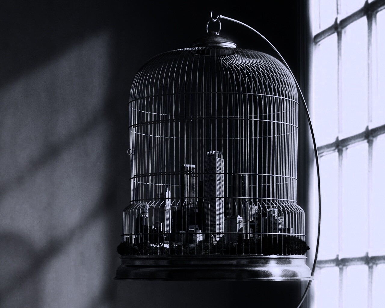 Город в клетке обои