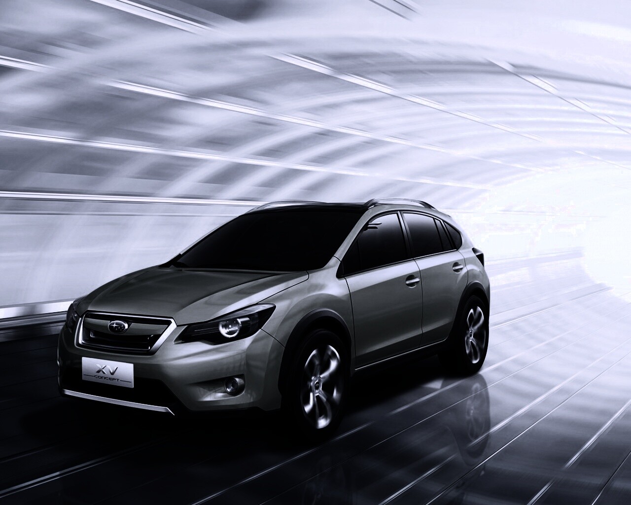 Субару в тоннеле обои