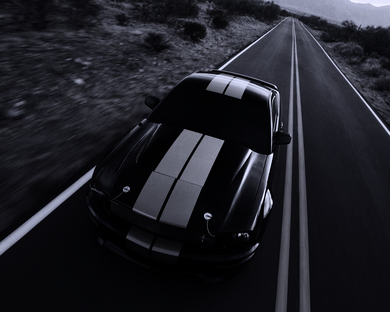 Ford Mustang  с гоночными полосками обои