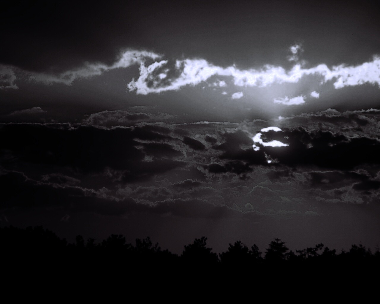 Ярко-оранжевое закатное небо обои