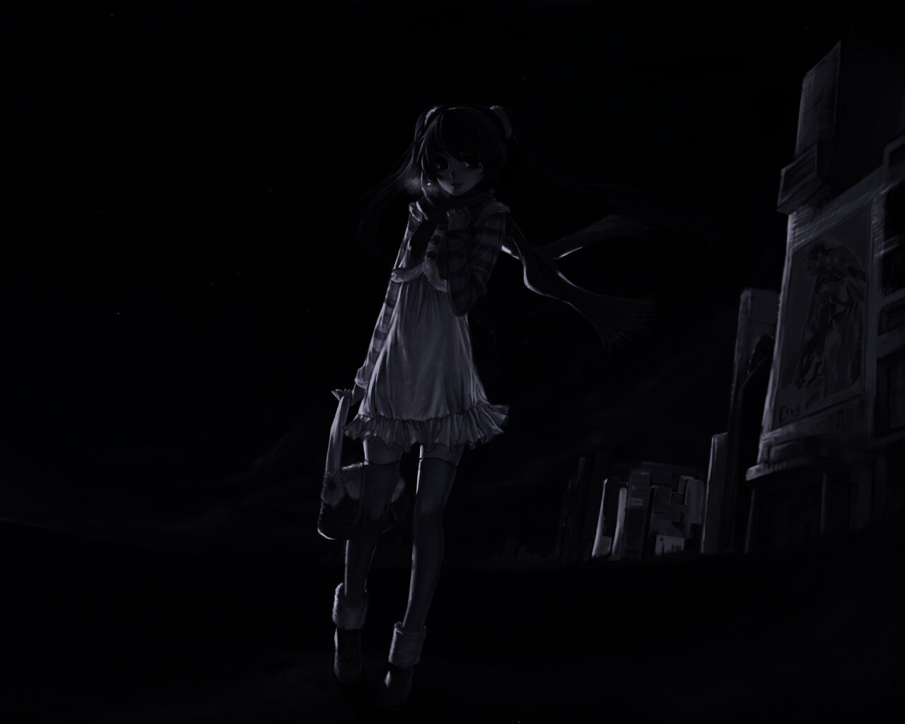 Девочка уходит из города обои