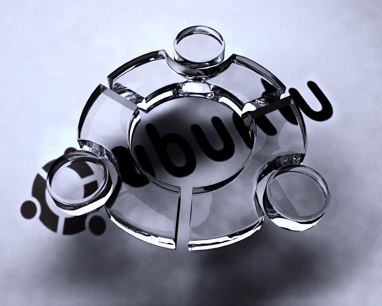 Стеклянный логотип ubuntu обои