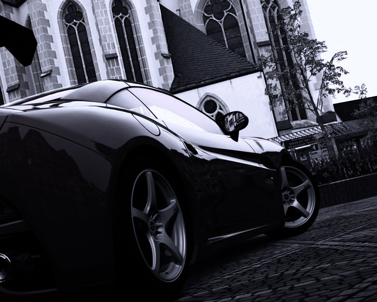 Ferrari на мостовой обои