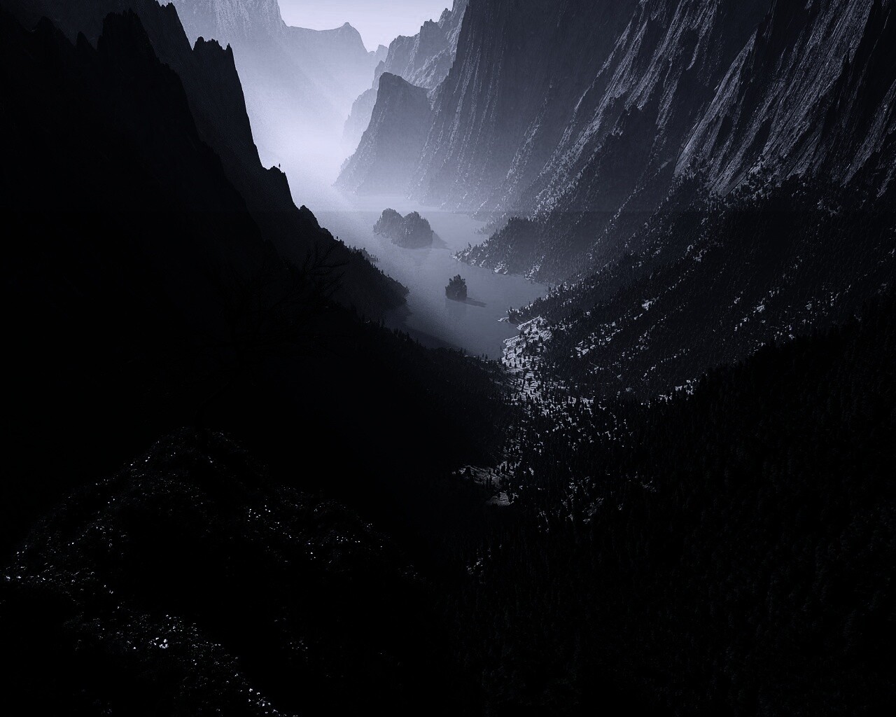 Озеро на перевале обои