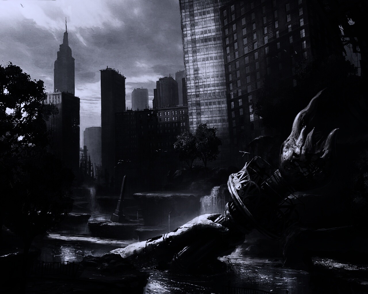 Руины статуи свободы обои