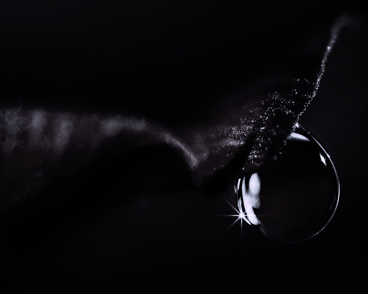 Макро капля на лепестке обои