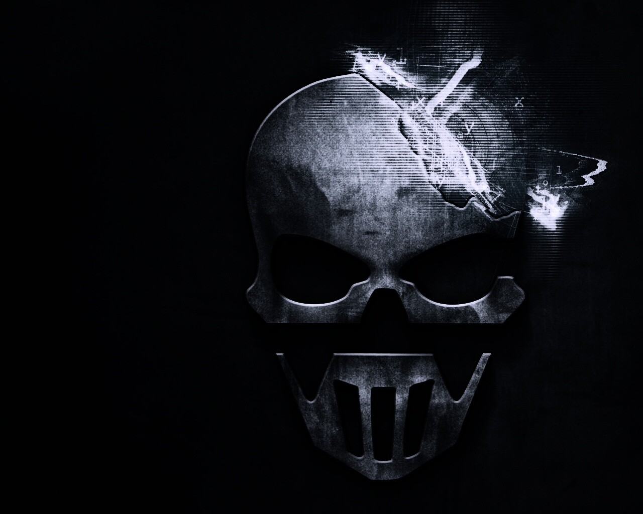 Контур стального черепа обои