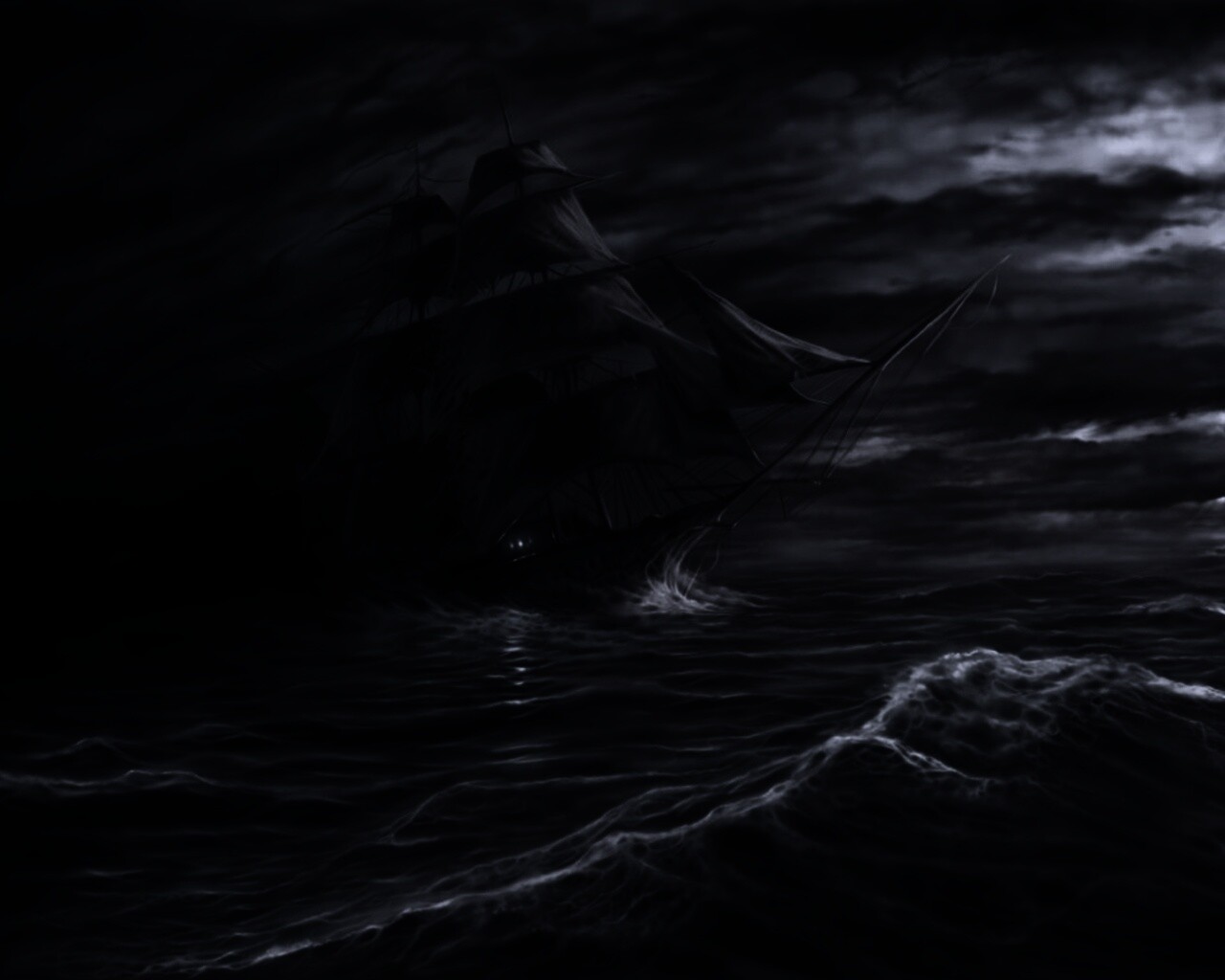 Корабль призрак поднимается со дна обои