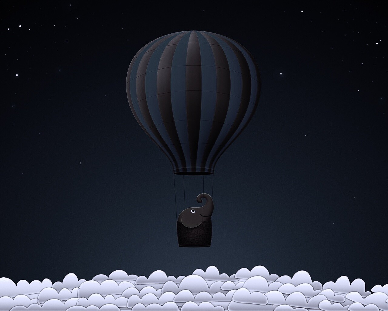 Слон на воздушном шаре обои