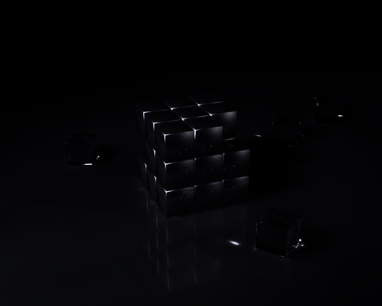 Кубик рубика из стекла обои