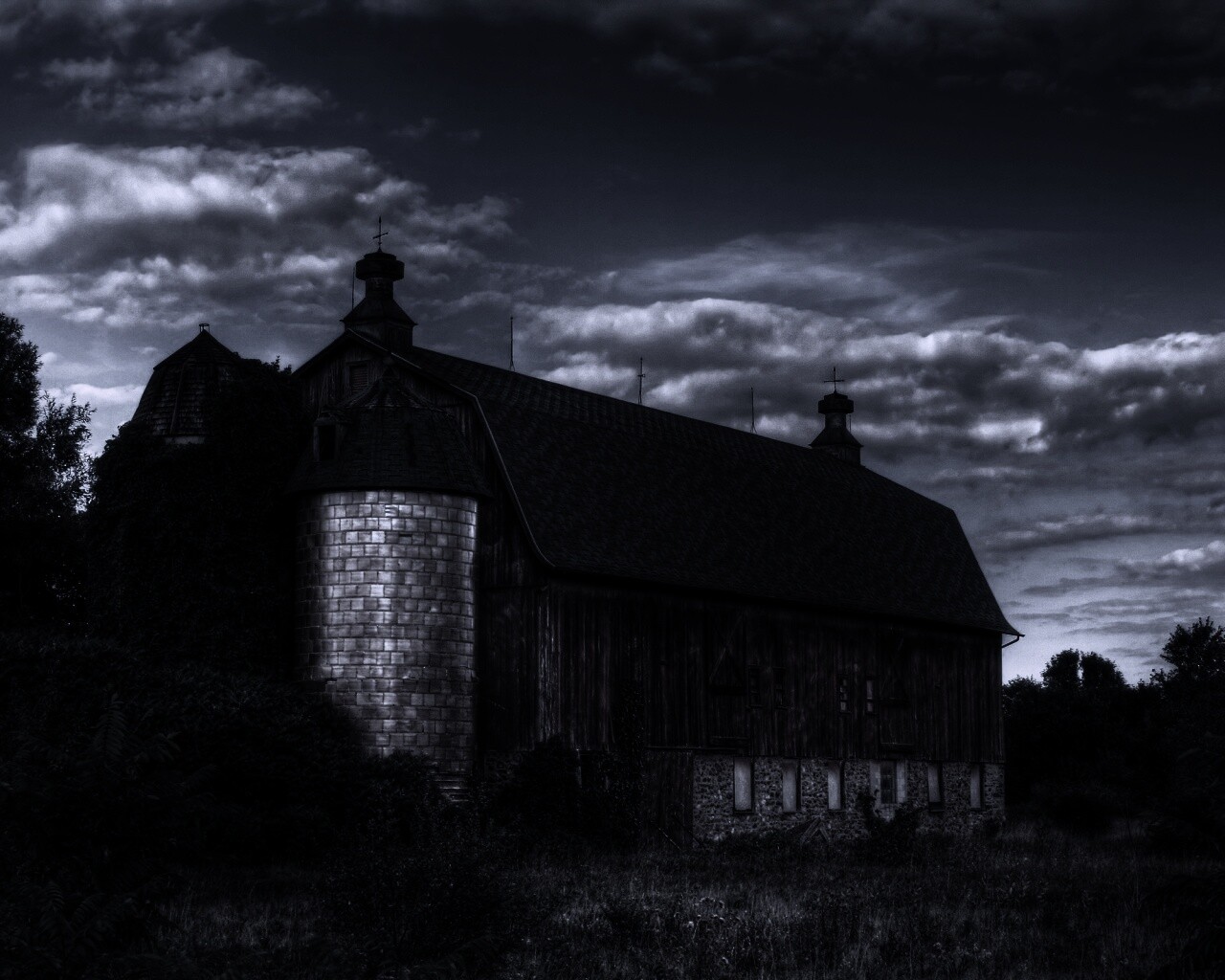 Старый красный амбар обои