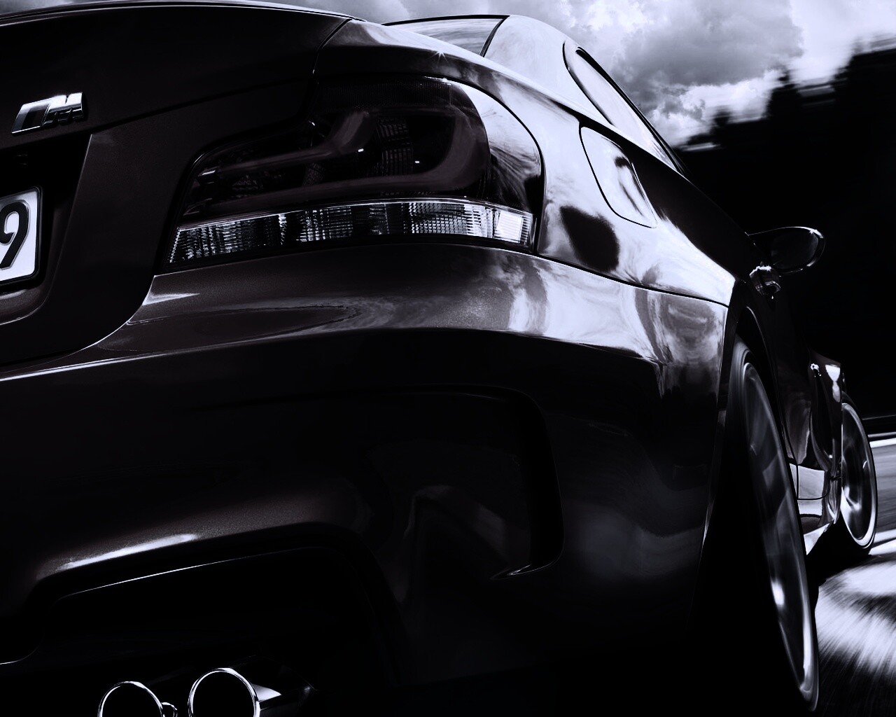 BMW входит в поворот на треке обои