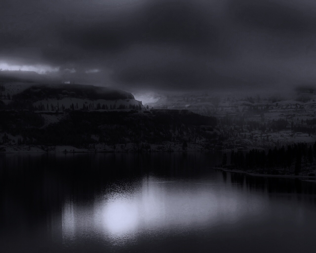 Озеро зимой обои