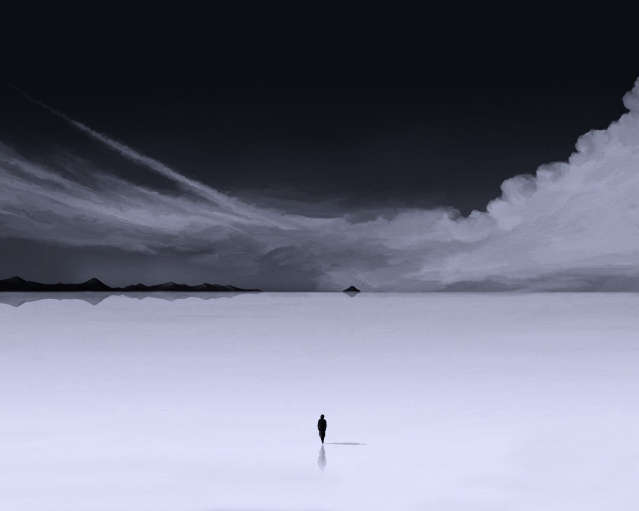 Человек и пустошь обои