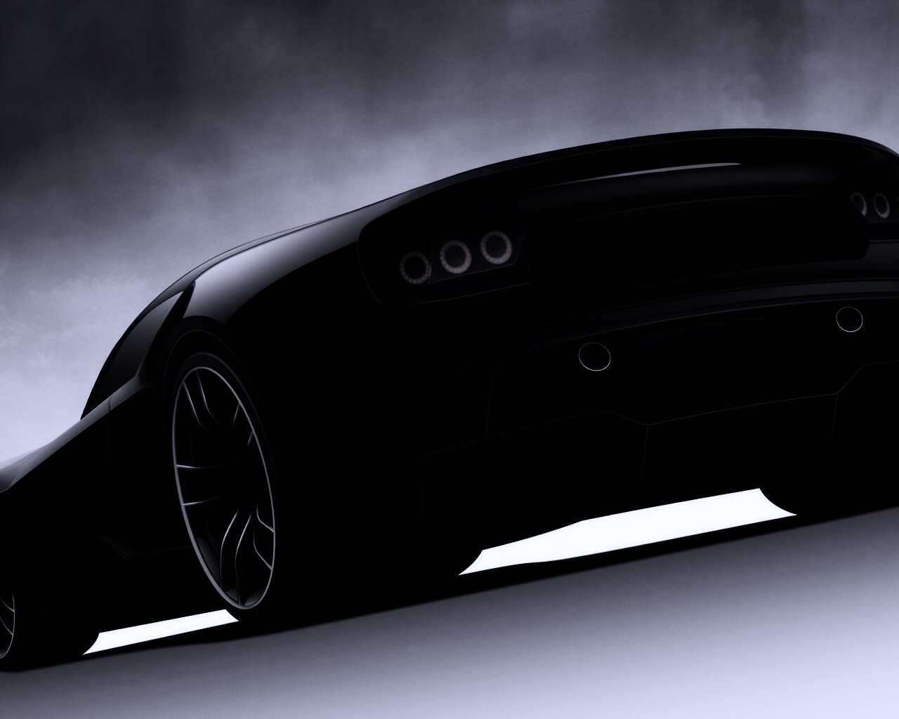 Красивый чёрный спорткар обои