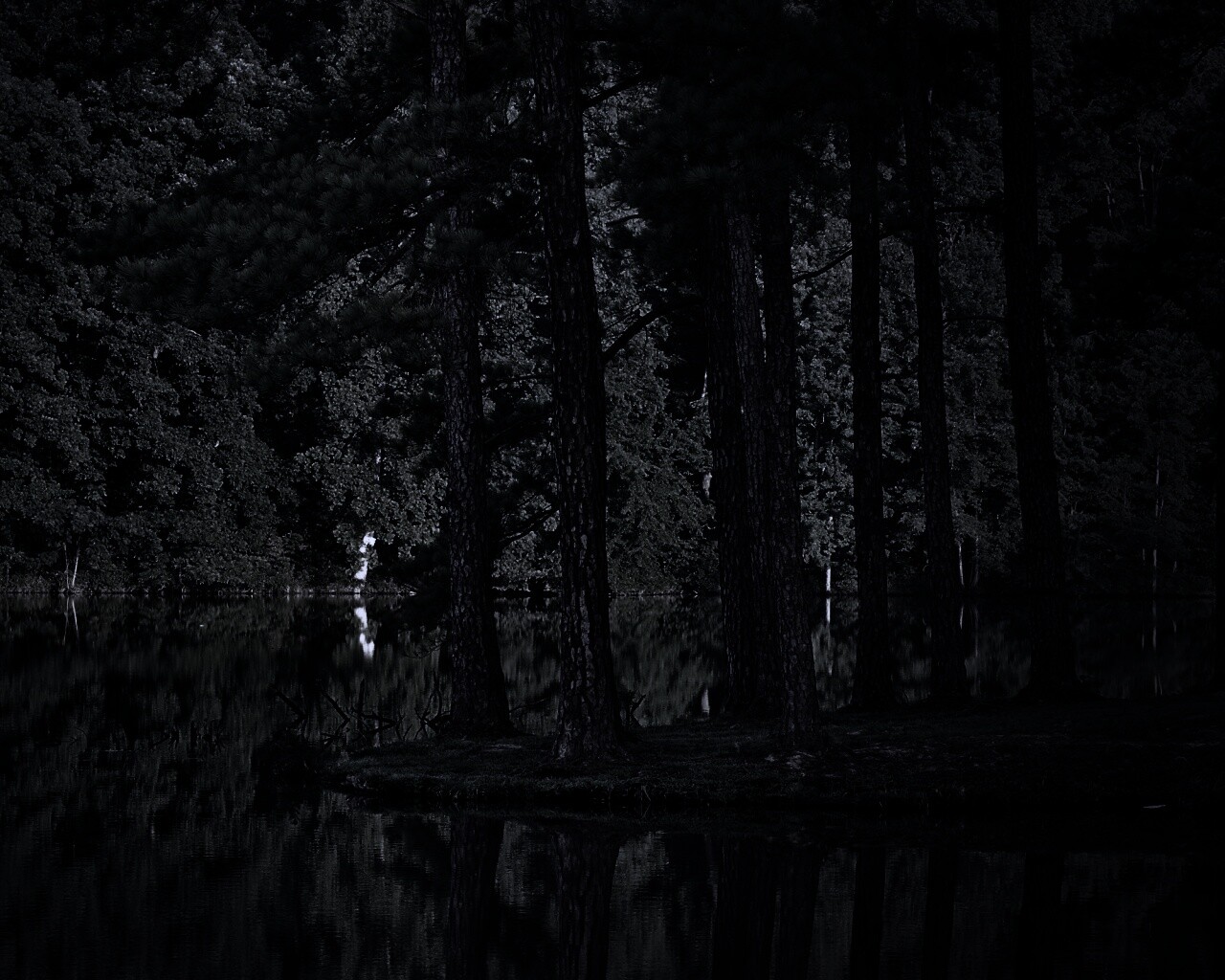 Островок посреди озера обои