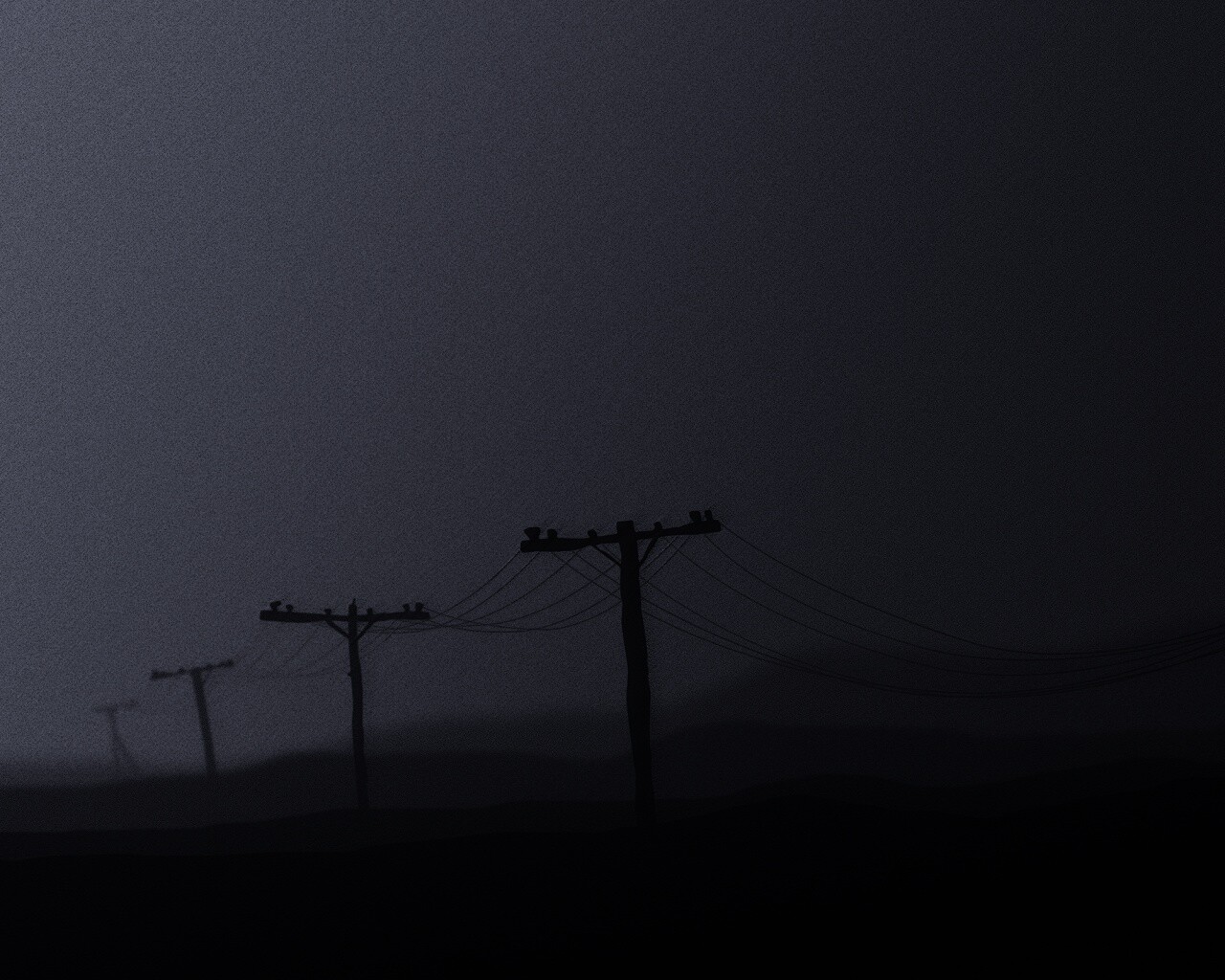 Столбы в тумане обои