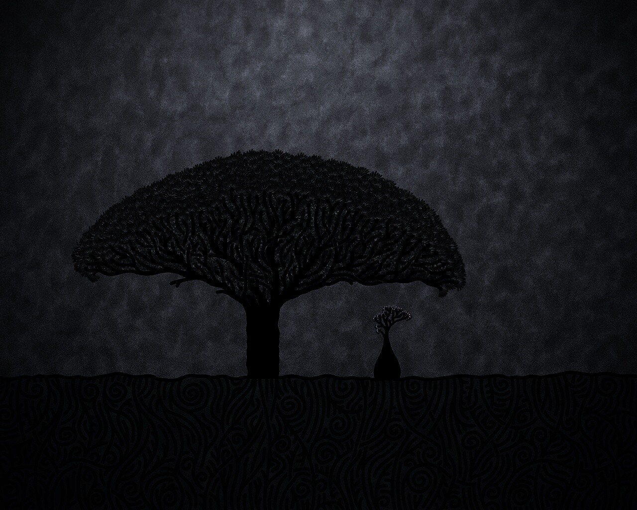 Нарисованное деревце обои