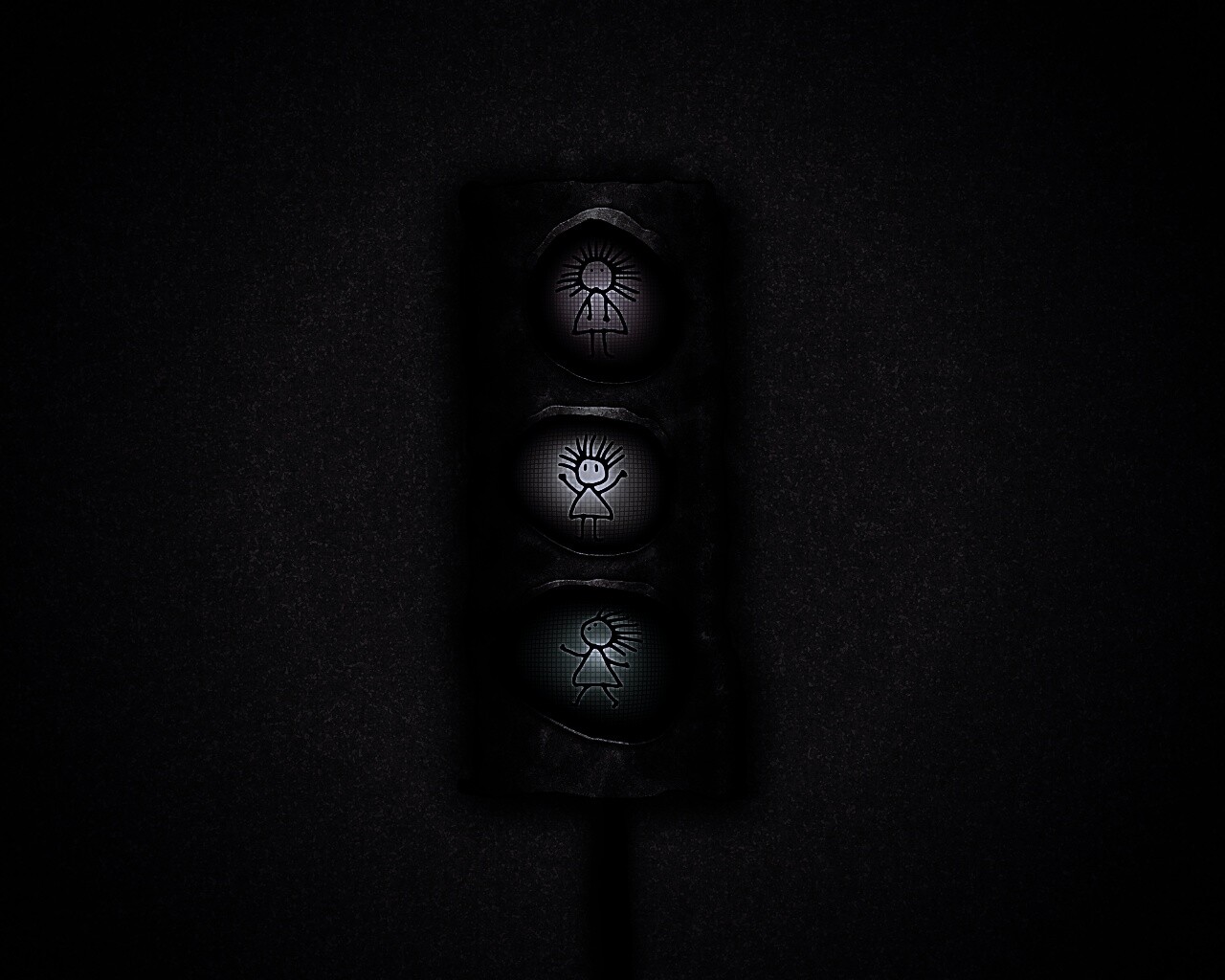 Нарисованный светофор обои