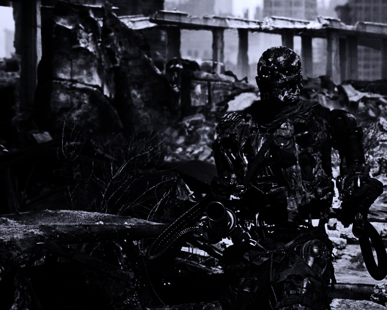 Терминатор на развалинах обои