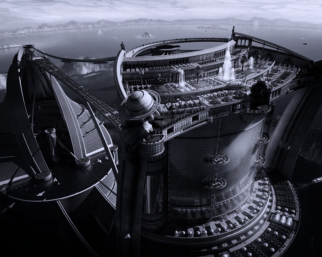 Город будущего обои