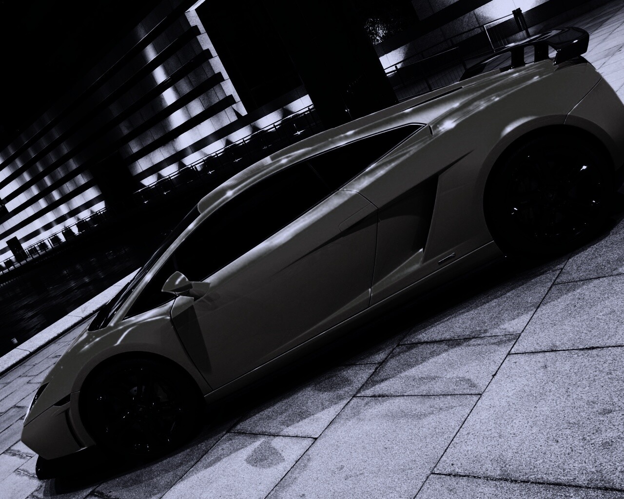 Желтая ламборджини в автосалоне обои