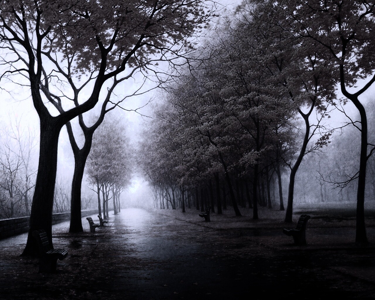 Дорога в осень обои