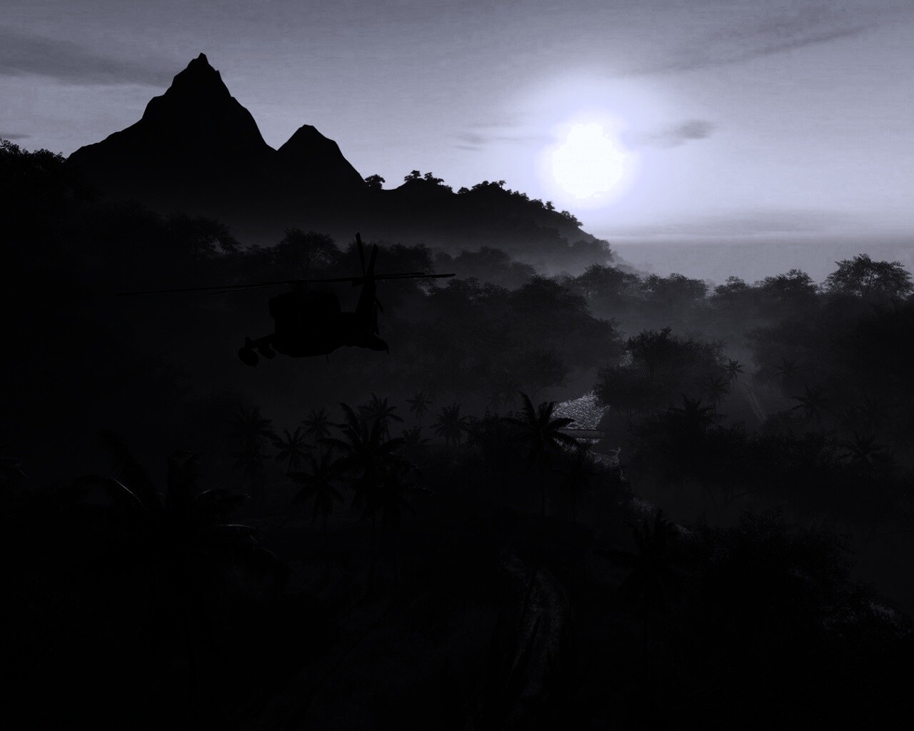 Вертолет над тропиками в crysis обои