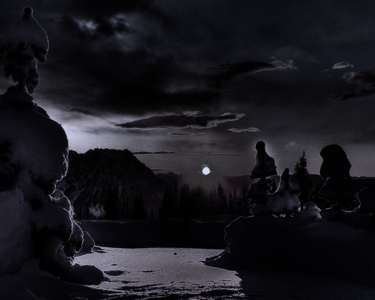 Зимнее солнце обои