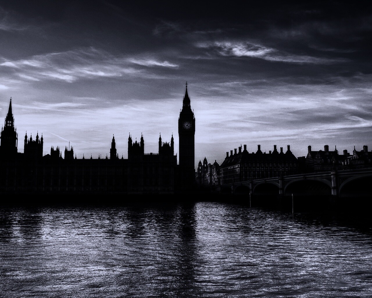 Биг-Бен на берегу Темзы обои
