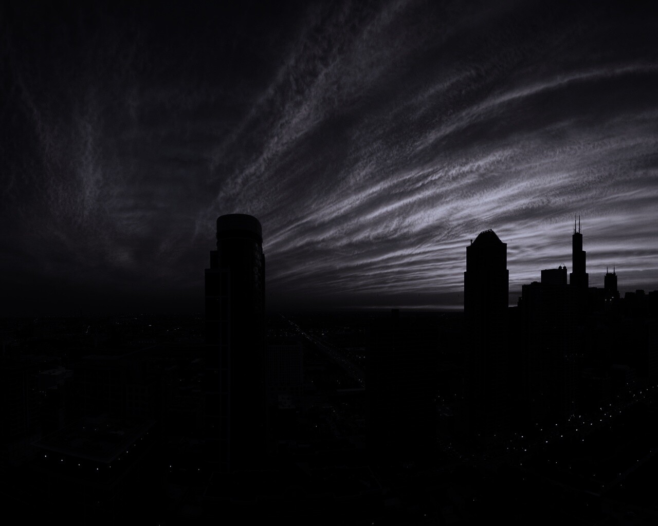 Сумерки в городе обои