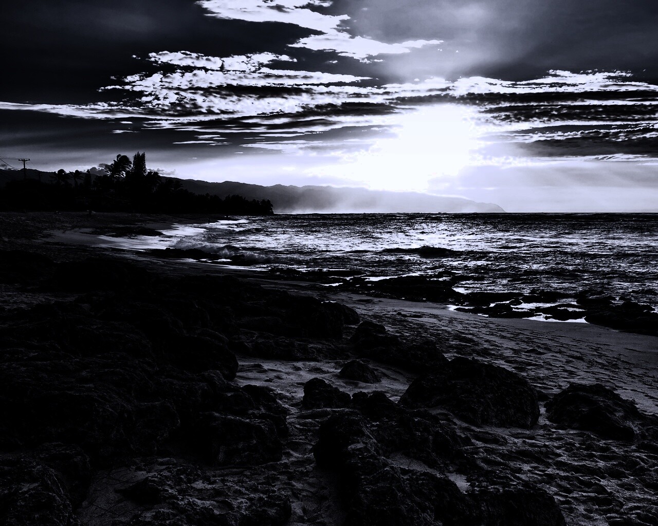 Закат на море обои