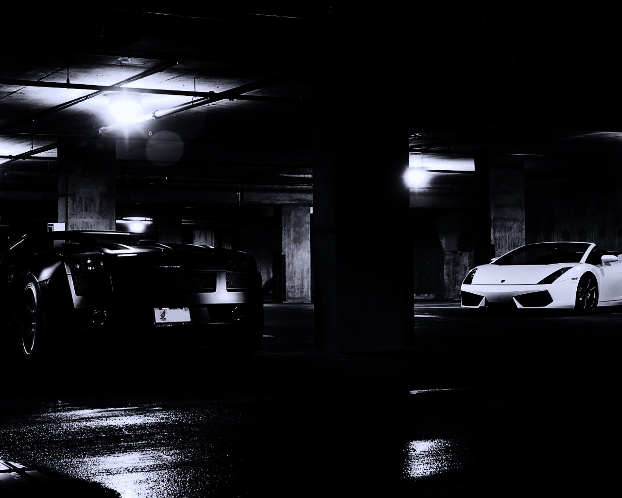 Ламборджини на подземной парковке обои