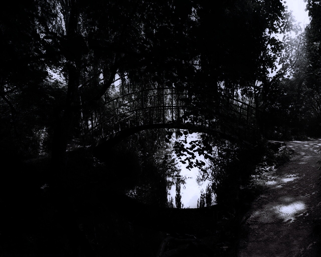 Живописный мостик обои