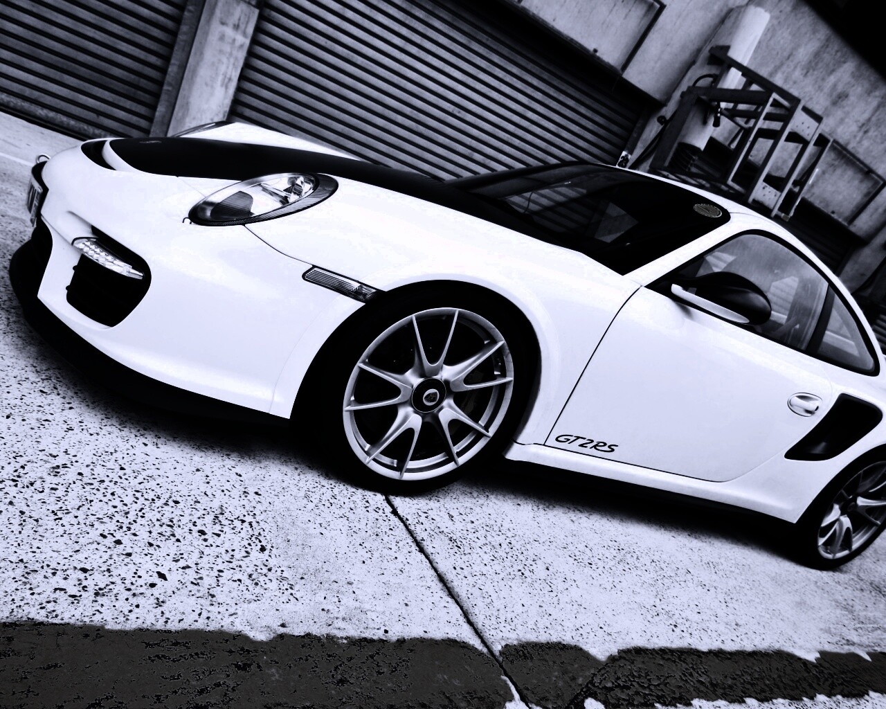 Белый порше обои