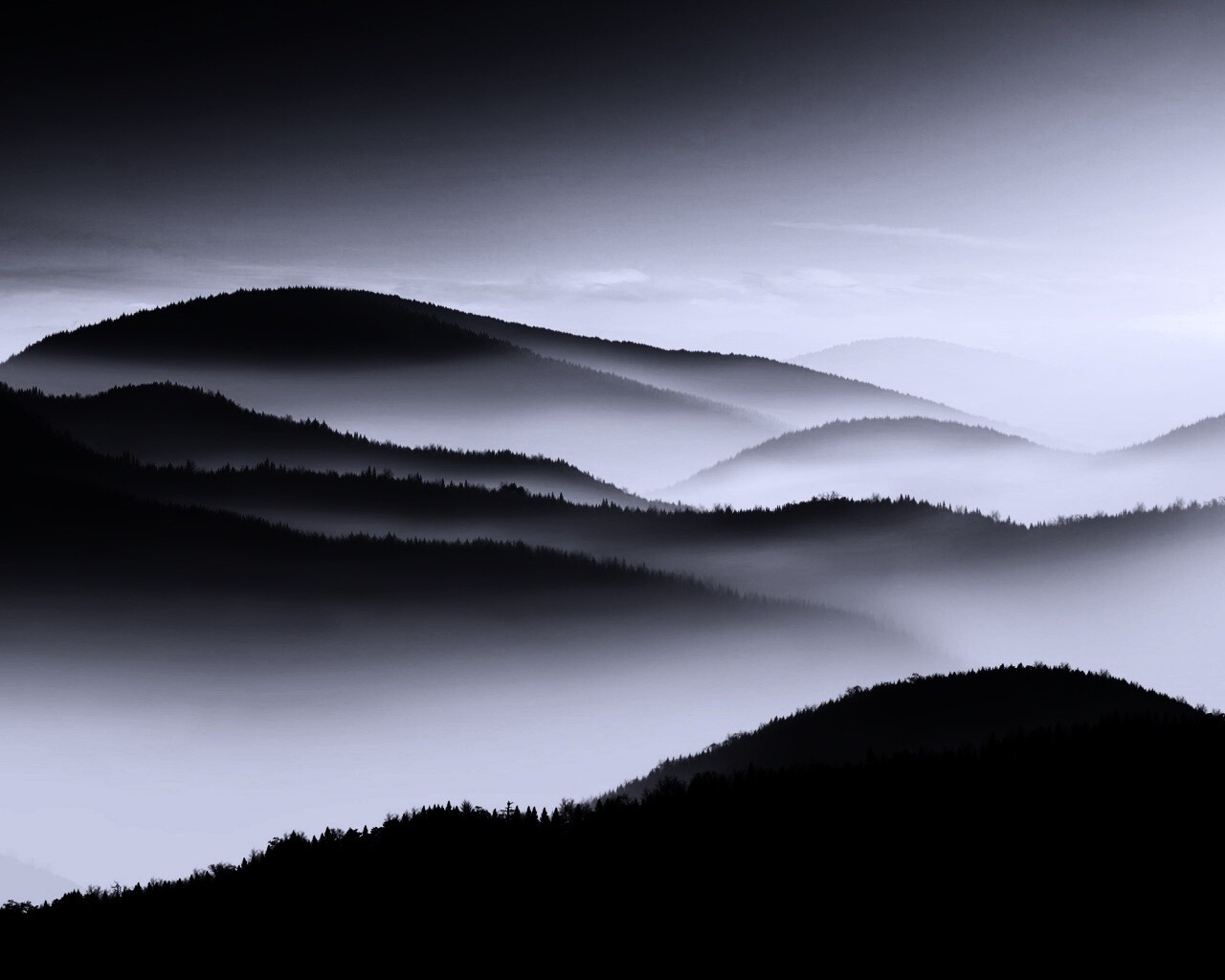 Туманные горы обои
