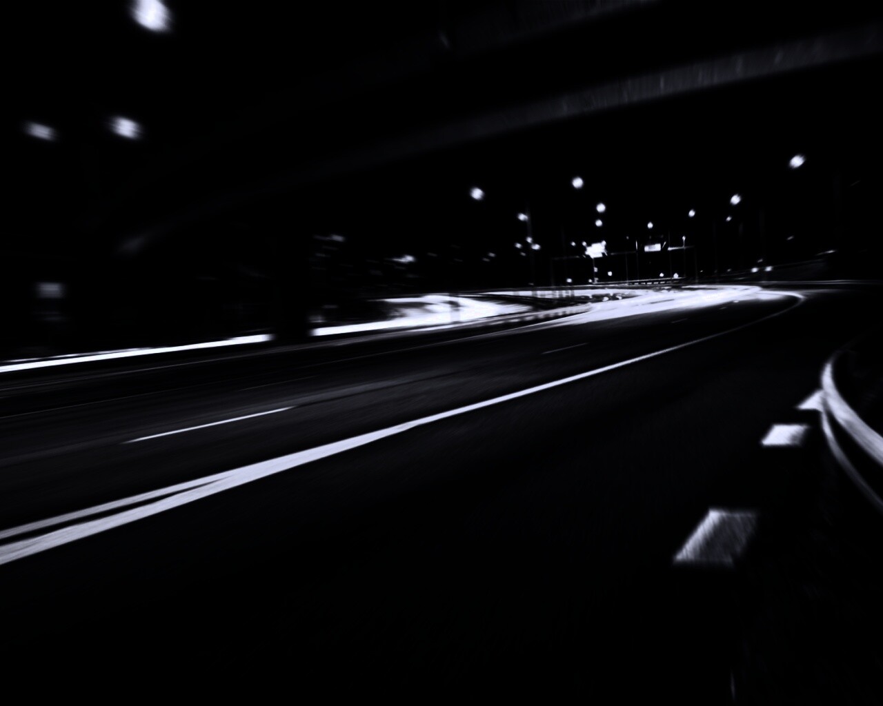 Дорога в ночном городе обои