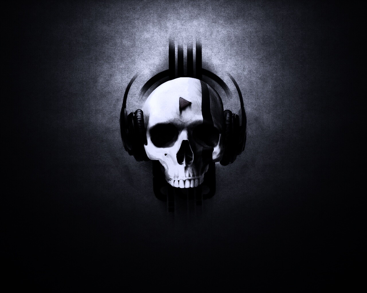 Череп в наушниках обои